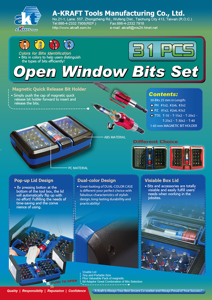 31PC Open Window Bits Set