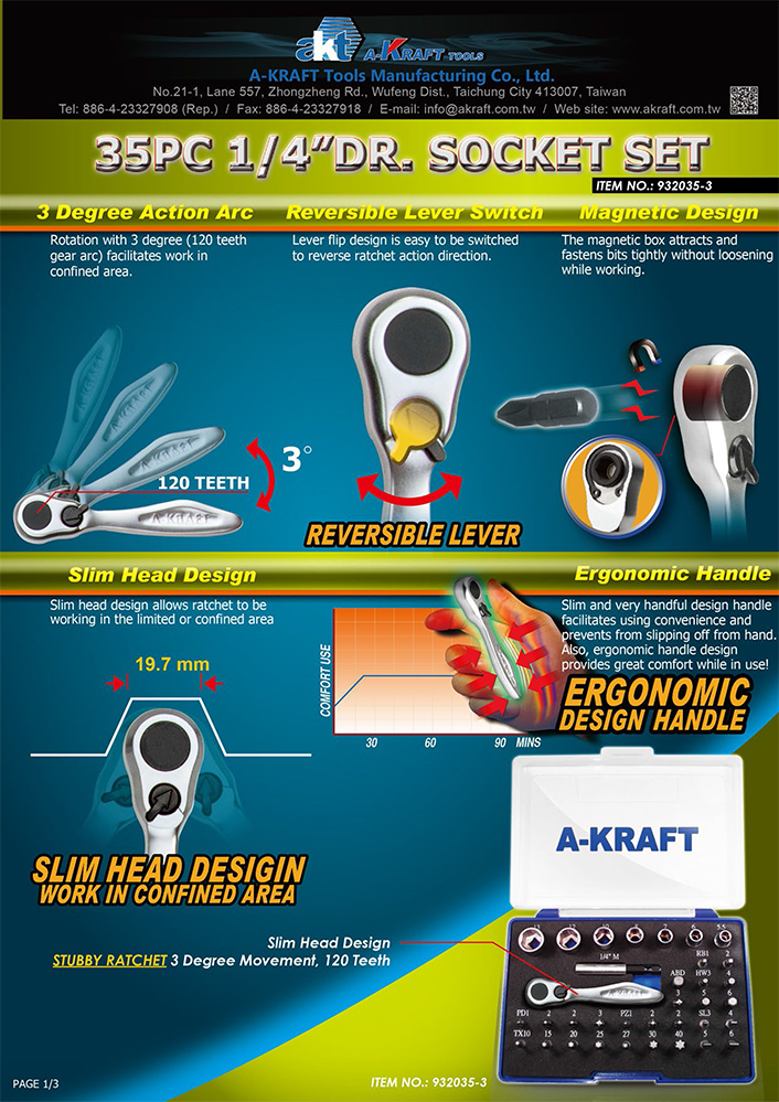 35PC 1/4"DR. Socket Set (KH3200S)