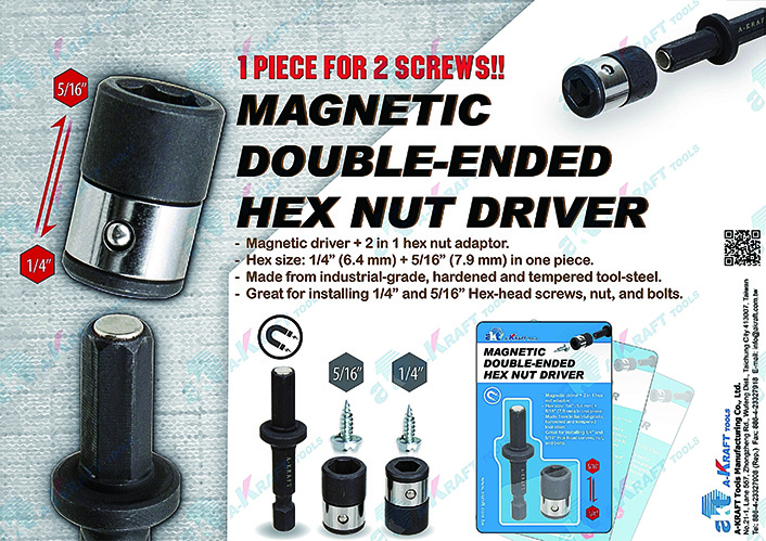 Magnetic Double-ended hex nut driver