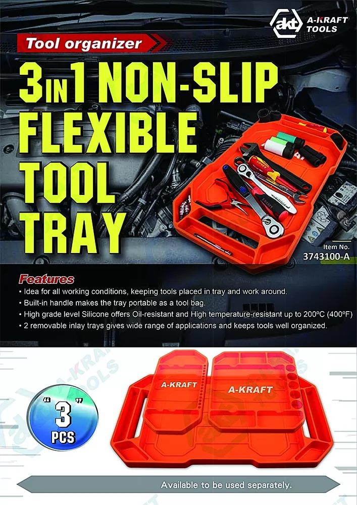 3 in1 Non-Slip Flexible Tool Tray