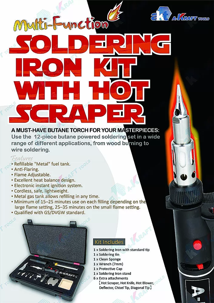 Multi-Function Soldering Iron Kit with Hot Scraper